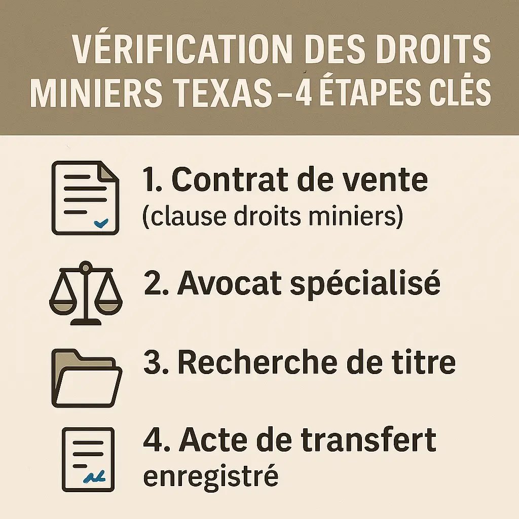 droits miniers Texas checklist vérification achat terrain