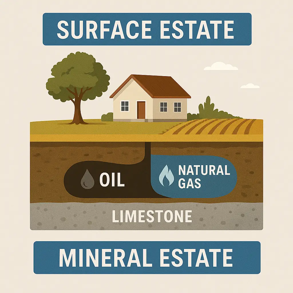 droits miniers Texas surface estate vs mineral estate