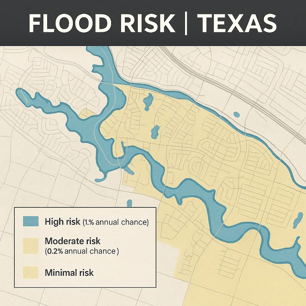 Red flags Texas carte de zonage et zones inondables pour l’achat d’un terrain