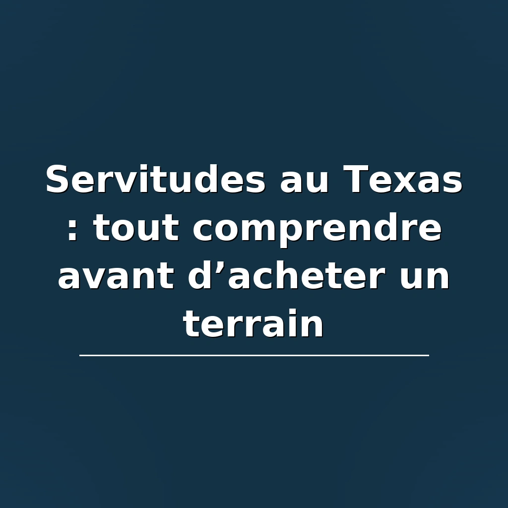 Servitudes Texas terrain : visuel d’accroche « Servitudes au Texas : tout comprendre avant d’acheter un terrain »
