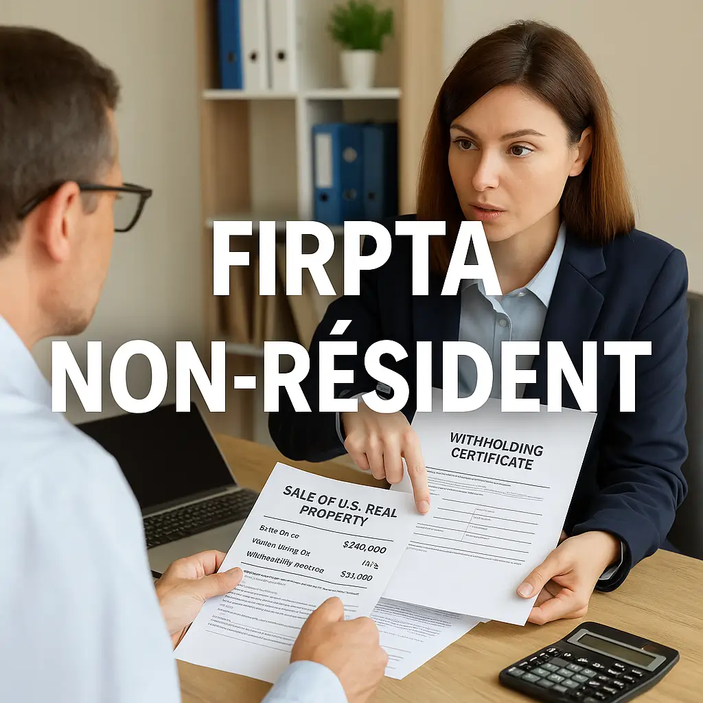 FIRPTA non-résident : consultation fiscale sur la retenue lors d’une vente immobilière aux États-Unis
