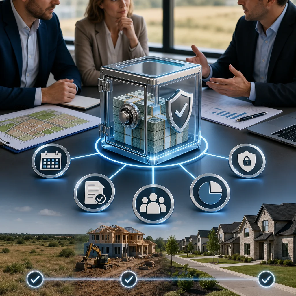 Esquema de garantía de los fondos en depósito de garantía para un proyecto inmobiliario